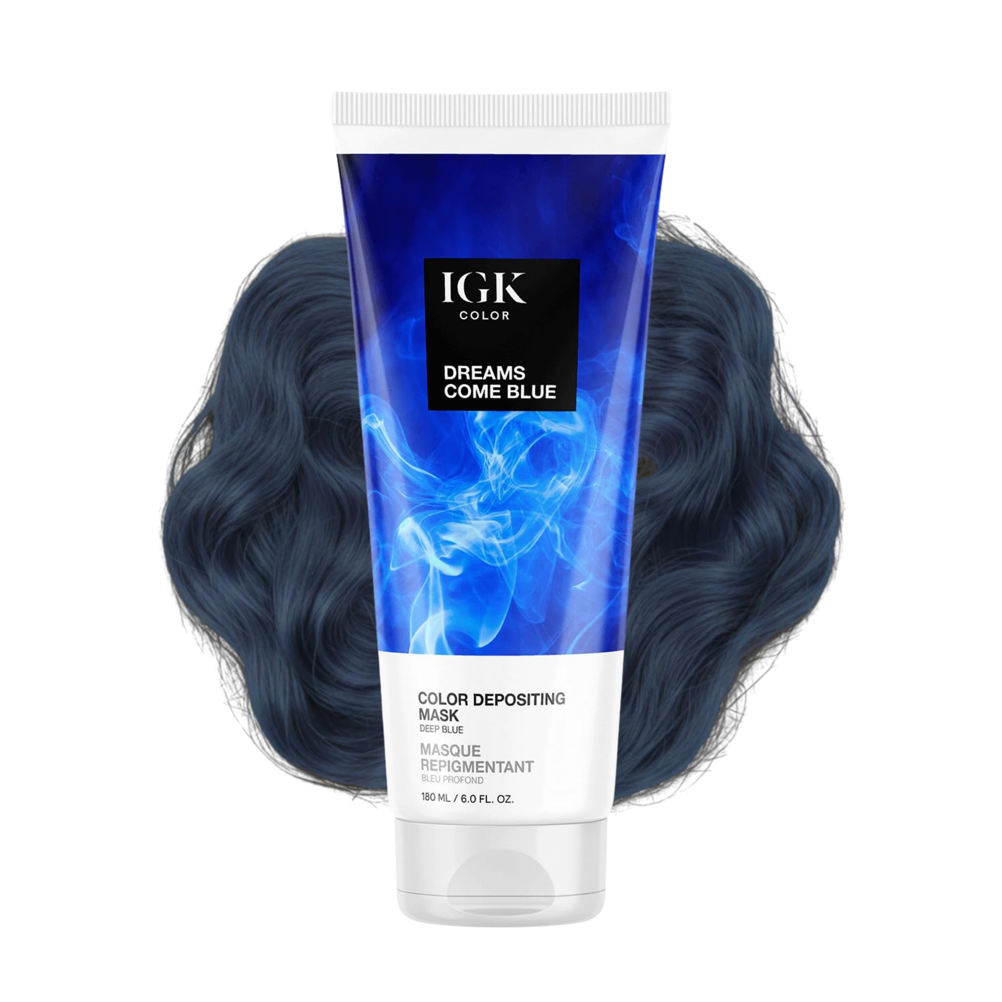 IGK Color Depositing Gloss Mask DREAMS COME BLUE - Deep Blue